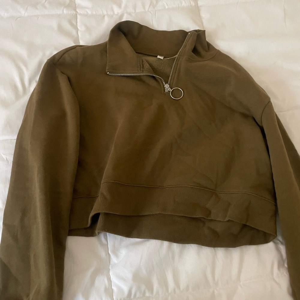 H&M Olive Cropped Sweater